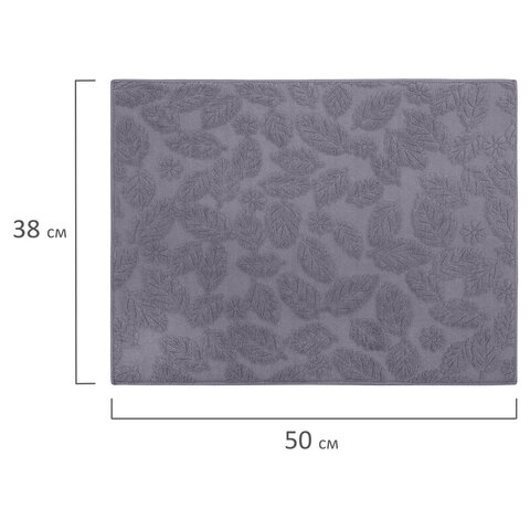 Коврик для сушки посуды из микрофибры, 38х50 см, жаккард, "ЛИСТОПАД", СЕРЫЙ, 320 г/м2, BOOMHOUSE (БУМХАУС), 701150 - фото 10