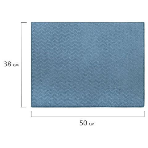 Коврик для сушки посуды из микрофибры, 38х50 см, тиснение, "ЗИГЗАГ", СИНИЙ, 320 г/м2, BOOMHOUSE (БУМХАУС), 701151 - фото 10