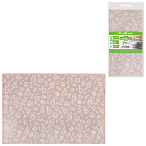 Коврик для сушки посуды из микрофибры, 31х47 см, "КОФЕ", 440 г/м2, BOOMHOUSE (БУМХАУС), 701155