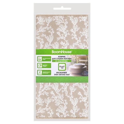 Коврик для сушки посуды из микрофибры, 31х47 см, "КОРАЛЛЫ", 440 г/м2, BOOMHOUSE (БУМХАУС), 701158 - фото 2