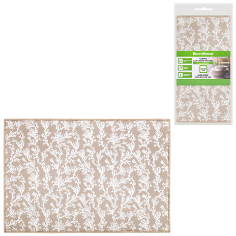 Коврик для сушки посуды из микрофибры, 31х47 см, "КОРАЛЛЫ", 440 г/м2, BOOMHOUSE (БУМХАУС), 701158