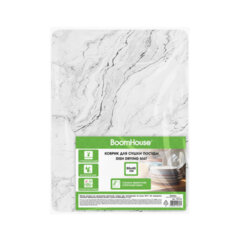 Коврик для сушки посуды NANO 30&times;40 см, МРАМОР БЕЛЫЙ влаговпитывающий, нескользящий, BOOMHOUSE (БумХаус), 701161