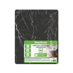 Коврик для сушки посуды NANO 40&times;50 см, МРАМОР ЧЕРНЫЙ влаговпитывающий, нескользящий, BOOMHOUSE (БумХаус), 701163