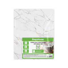 Коврик для сушки посуды NANO 40&times;50 см, МРАМОР БЕЛЫЙ влаговпитывающий, нескользящий, BOOMHOUSE (БумХаус), 701164