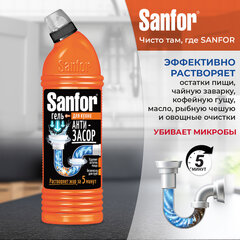 Средство для прочистки канализационных труб на кухне 1 кг, SANFOR гель
