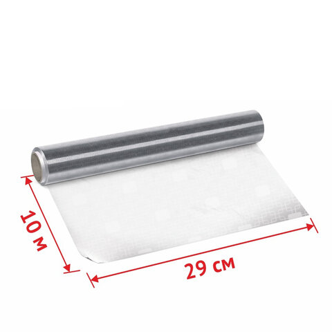 Фольга алюминиевая универсальная с тиснением, в пленке, 29 см х 10 м, 12 мкм, GRIFON, 500-011 - фото 2