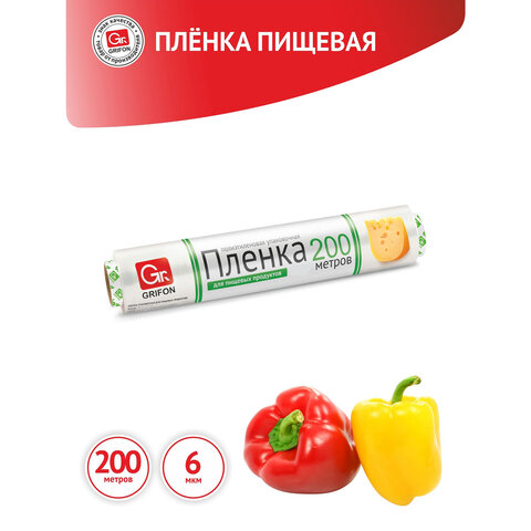 Пленка пищевая ПЭ в упаковке, 29 см х 200 м, 6 мкм, GRIFON, 200-012 - фото 4