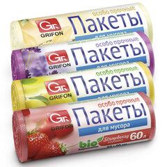 Мешки для мусора "Арома" 60 л, в рулоне, ассорти 20 шт., ПНД, 56х53,5 см, 9 мкм, GRIFON