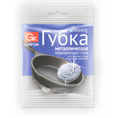 Губка (мочалка) металлическая спиральная 15 г, для посуды, гриля, плиты, GRIFON