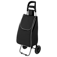 Сумка-тележка хозяйственная 95&times;34&times;28 см, объем 34 л, до 30 кг Оксфорд 600D, черная, BOOMHOUSE (БУМХАУС), 701405