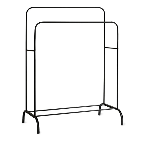 Вешалка для плечиков двухъярусная BOOMHOUSE GR-002 (в1300-1500*ш1100*г550мм), металл, черная, 701436