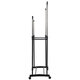 Вешалка для плечиков двухъярусная BOOMHOUSE (БУМХАУС) GR-003 (В900-1600xШ800xГ400 мм), пластик/металл, черный/хром, 701438