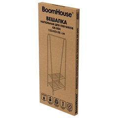 Вешалка для плечиков BOOMHOUSE (БУМХАУС) GR-004 (В1530xШ600xГ360 мм), 2 полки, металл, черная, 701439