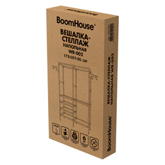 Вешалка-стеллаж BOOMHOUSE (БУМХАУС) WR-002 (В1730хШ1070хГ360 мм), 6 полок, металл/<wbr/>пластик, белая, 701445