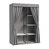 Шкаф для одежды с чехлом BOOMHOUSE (БУМХАУС) WB-001 (В1650хШ1050хГ450 мм), 6 полок, металл/пластик, серый, 701446