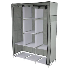 Шкаф для одежды с чехлом BOOMHOUSE (БУМХАУС) WB-002 (1660х1250х440 мм), 8 полок, металлический каркас, серый, 701447