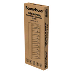 Обувница с чехлом BOOMHOUSE (БУМХАУС) FB-001 (В1580хШ600хГ300 мм), 9 полок, металл/<wbr/>пластик, серая, 701448