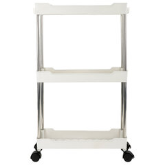 Этажерка (тележка) BOOMHOUSE (БУМХАУС) RC-030 3 яруса, на колесах, В63хШ40хГ14 см, металл/<wbr/>пластик, белый/<wbr/>хром, 701453