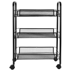 Этажерка (тележка) BOOMHOUSE (БУМХАУС) RC-003 3 яруса, на колесах, В62,5хШ42,5хГ25,5 см, металл, черная, 701455