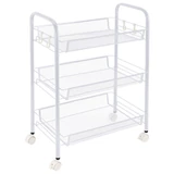 Этажерка (тележка) BOOMHOUSE (БУМХАУС) RC-003 3 яруса, на колесах, В62,5хШ42,5хГ25,5 см, металл, белая, 701456