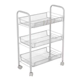 Этажерка (тележка) BOOMHOUSE (БУМХАУС) RC-003 3 яруса, на колесах, В62,5хШ42,5хГ25,5 см, металл, белая, 701456