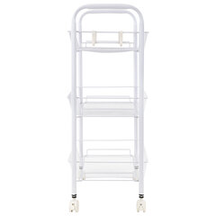 Этажерка (тележка) BOOMHOUSE (БУМХАУС) RC-003 3 яруса, на колесах, В62,5хШ42,5хГ25,5 см, металл, белая, 701456