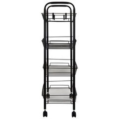 Этажерка (тележка) BOOMHOUSE (БУМХАУС) RC-004 4 яруса, на колесах, В84хШ42,5хГ25,5 см, металл, черная, 701457