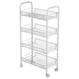 Этажерка (тележка) BOOMHOUSE (БУМХАУС) RC-004 4 яруса, на колесах, В84хШ42,5хГ25,5 см, металл, белая, 701458