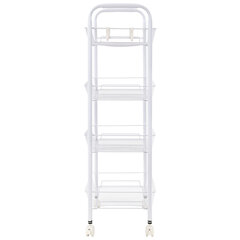 Этажерка (тележка) BOOMHOUSE (БУМХАУС) RC-004 4 яруса, на колесах, В84хШ42,5хГ25,5 см, металл, белая, 701458