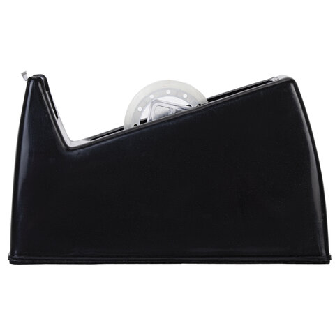 Диспенсер для клейкой ленты ЧЕРНЫЙ (Лента в Подарок!), утяжеленный большой, BRAUBERG, 701459