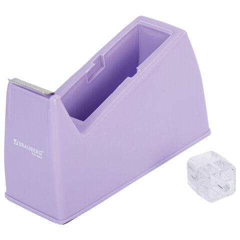 Диспенсер для клейкой ленты ЛАВАНДОВЫЙ (Лента в Подарок!), утяжеленный большой, BRAUBERG, 701460