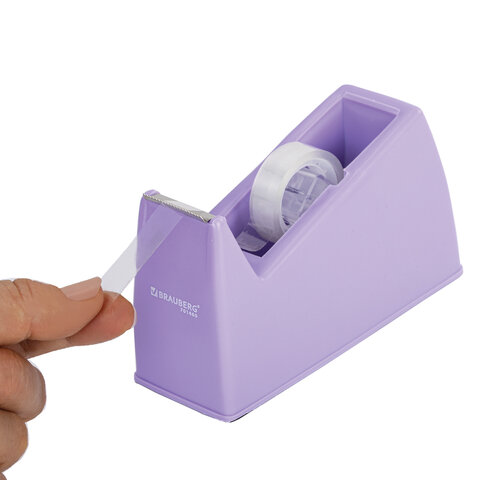 Диспенсер для клейкой ленты ЛАВАНДОВЫЙ (Лента в Подарок!), утяжеленный большой, BRAUBERG, 701460