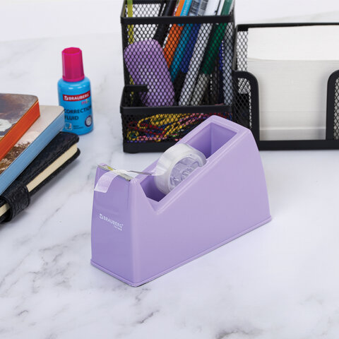 Диспенсер для клейкой ленты ЛАВАНДОВЫЙ (Лента в Подарок!), утяжеленный большой, BRAUBERG, 701460