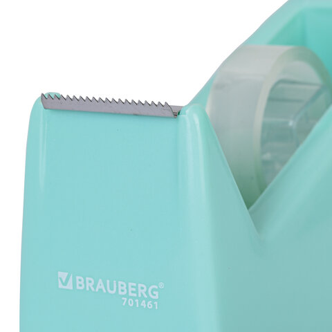 Диспенсер для клейкой ленты МЯТНЫЙ (Лента в Подарок!), утяжеленный большой, BRAUBERG, 701461