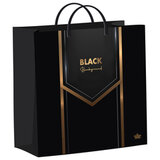 Пакет с пластиковой ручкой, мягкий пластик, 26х24см, "Черный бэкграунд", 140мкм, ШК1770