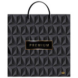 Пакет с пластиковой ручкой, ПВД, 35х36 см, "Премиум Блэк", 85 мкм