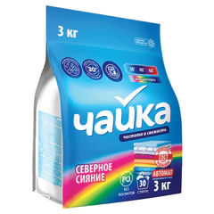 Стиральный порошок автомат для цветного белья 3 кг ЧАЙКА "Северное сияние", СОНЦА, Беларусь