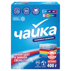 Стиральный порошок автомат для цветного белья 400 г ЧАЙКА "Зимняя свежесть", СОНЦА, Беларусь