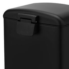 Ведро мусорное с педалью 6 л, крышка с доводчиком, черное матовое, металл, LAIMA ULTRA, 701564