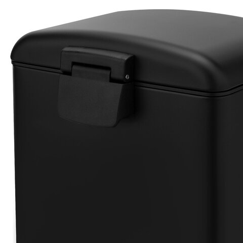 Ведро мусорное с педалью 6л, крышка с доводчиком, черное матовое, металл, LAIMA ULTRA, 701564