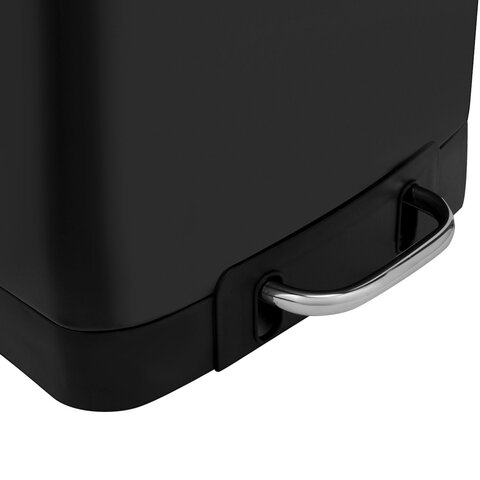 Ведро мусорное с педалью 6л, крышка с доводчиком, черное матовое, металл, LAIMA ULTRA, 701564