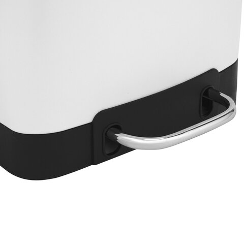 Ведро мусорное с педалью 12л, крышка с доводчиком, белое матовое, металл, LAIMA ULTRA, 701566