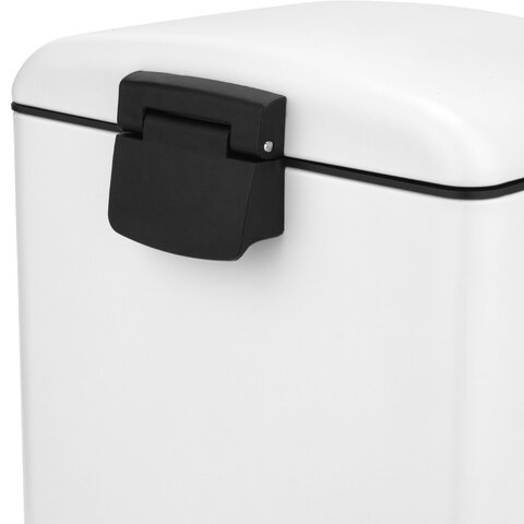 Ведро мусорное с педалью 12л, крышка с доводчиком, белое матовое, металл, LAIMA ULTRA, 701566