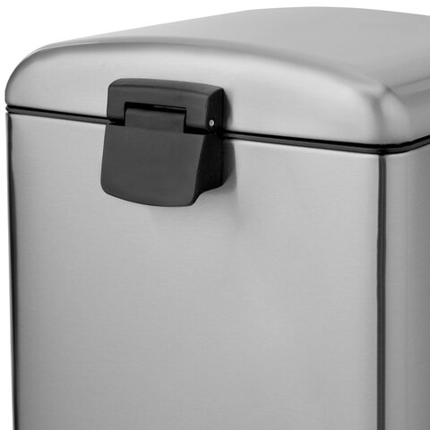 Ведро мусорное с педалью 12л, крышка с доводчиком, стальное, БЕЗ ОТПЕЧАТКОВ, LAIMA ULTRA, 701568