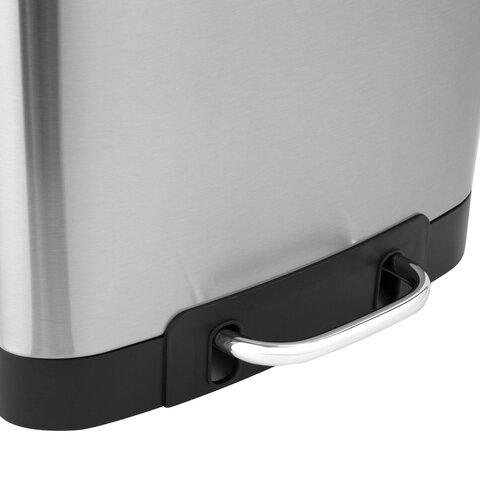 Ведро мусорное с педалью 12л, крышка с доводчиком, стальное, БЕЗ ОТПЕЧАТКОВ, LAIMA ULTRA, 701568