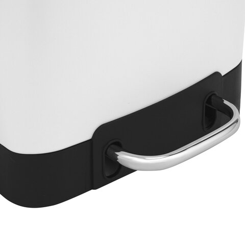 Ведро мусорное с педалью 6л, крышка с доводчиком, белое матовое, металл, LAIMA ULTRA, 701569