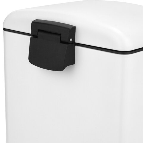 Ведро мусорное с педалью 6л, крышка с доводчиком, белое матовое, металл, LAIMA ULTRA, 701569