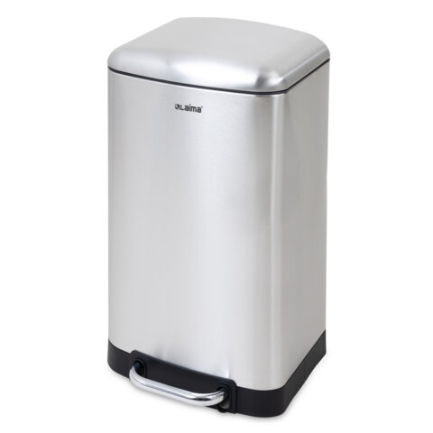 Ведро мусорное с педалью 20 л, крышка с доводчиком, стальное, БЕЗ ОТПЕЧАТКОВ, LAIMA ULTRA, 701570