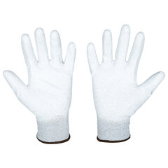 Перчатки антистатические SCAFFA &laquo;Antistat&raquo;, карбоновая нить, полиуретановое покрытие, размер 9, L (большой)