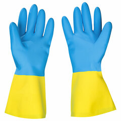 Перчатки латексно-неопреновые SCAFFA &laquo;Спектр&raquo;, КЩС-1, хлопчатобумажное напыление, размер 8, M (средний)